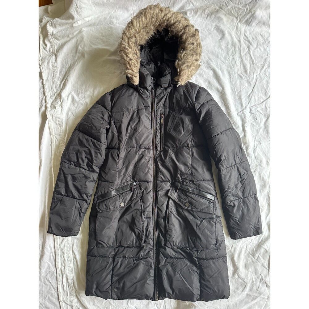 DKNY Coat Women's Small Black Long Puffer Jacket